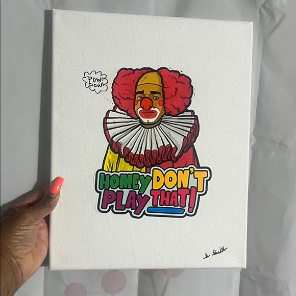 Hand Crafted “Homey Don’t Play That” Wall Art On Canvas - Picture 4 of 10